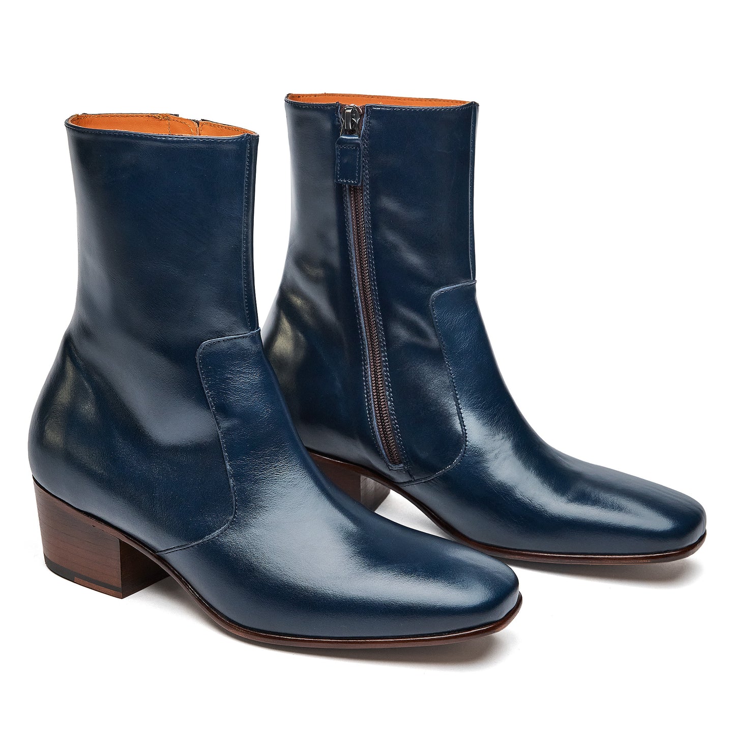 Navy Blue Leather Cavendish - DP JAMES LONDON