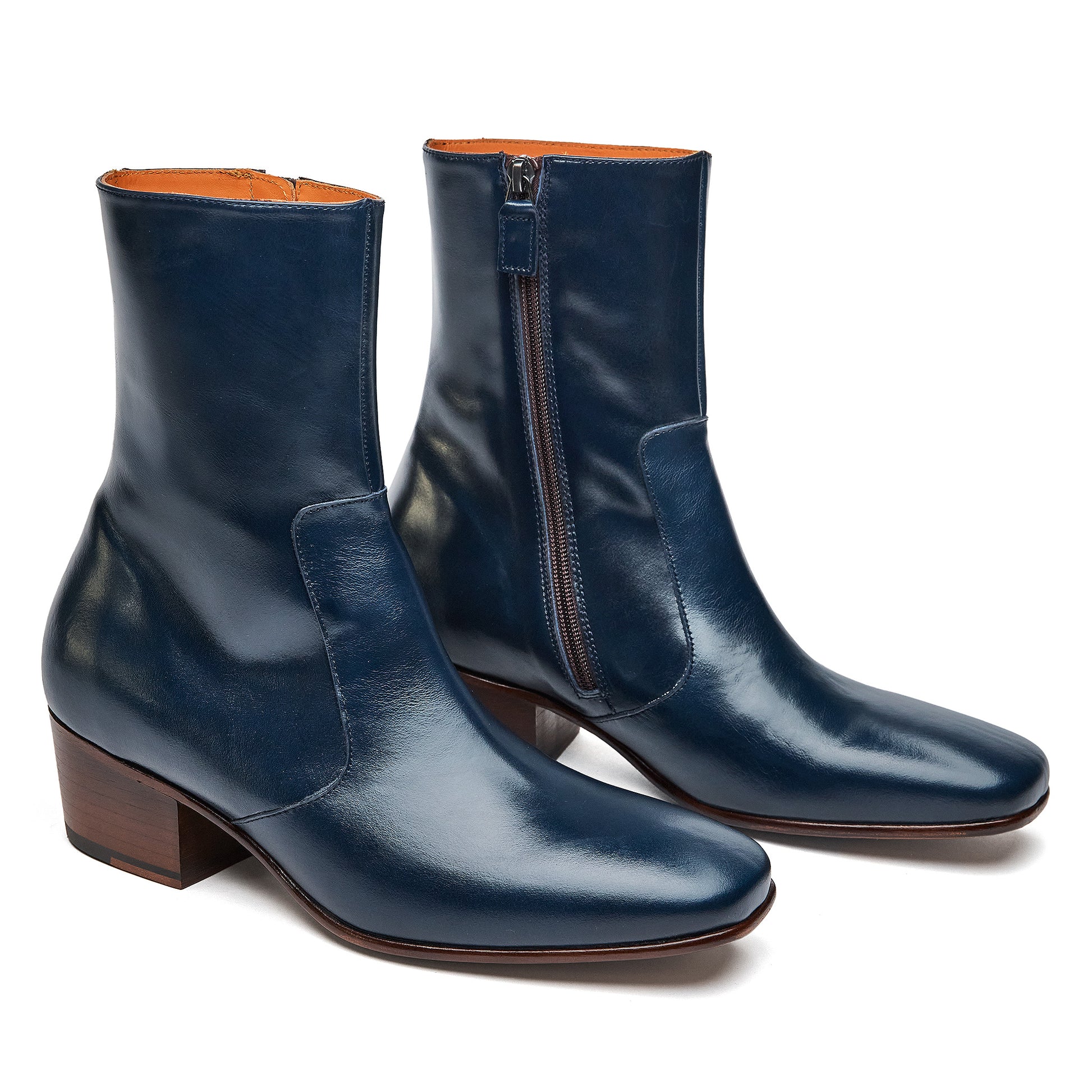 Navy Blue Leather Cavendish - DP JAMES LONDON